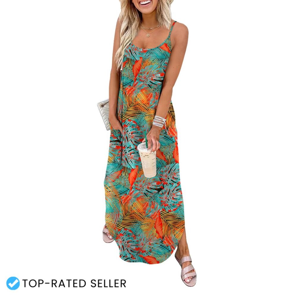Floral Maxi Dress Spaghetti Strap Vacation Ready Boho Chic Summer Casual